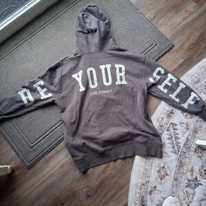 Be Yourself Women's Gray Hoodie. OVERSIZED!